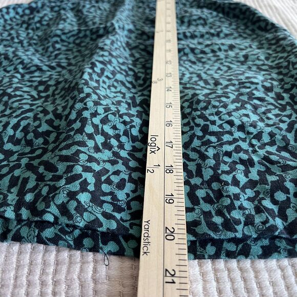 Vintage Kenar Linen Skirt Womens Small Teal Black Abstract Pencil High Waist 90s - Picture 6 of 10